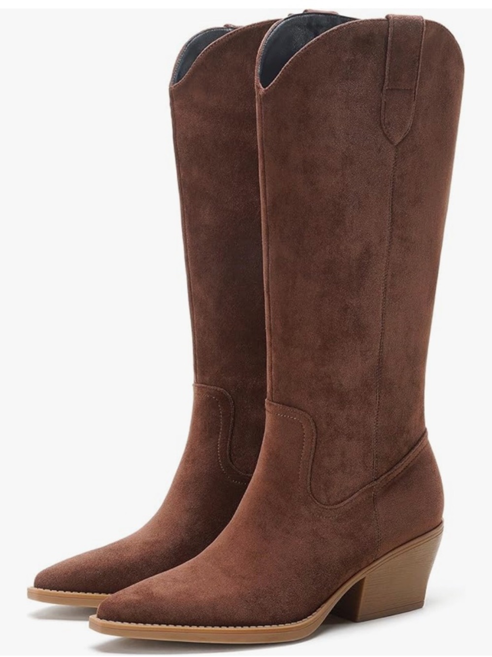 Classic Brown Suede Western Boots - Women